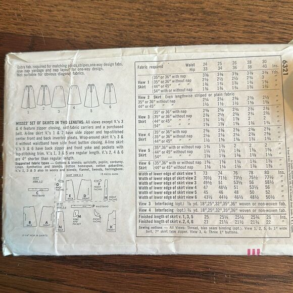 Vintage 1965 Simplicity 6321 Women's Skirt Pattern - Picture 2 of 4